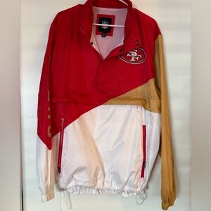 NFL 49ers Jacket in Red, Gold, and White